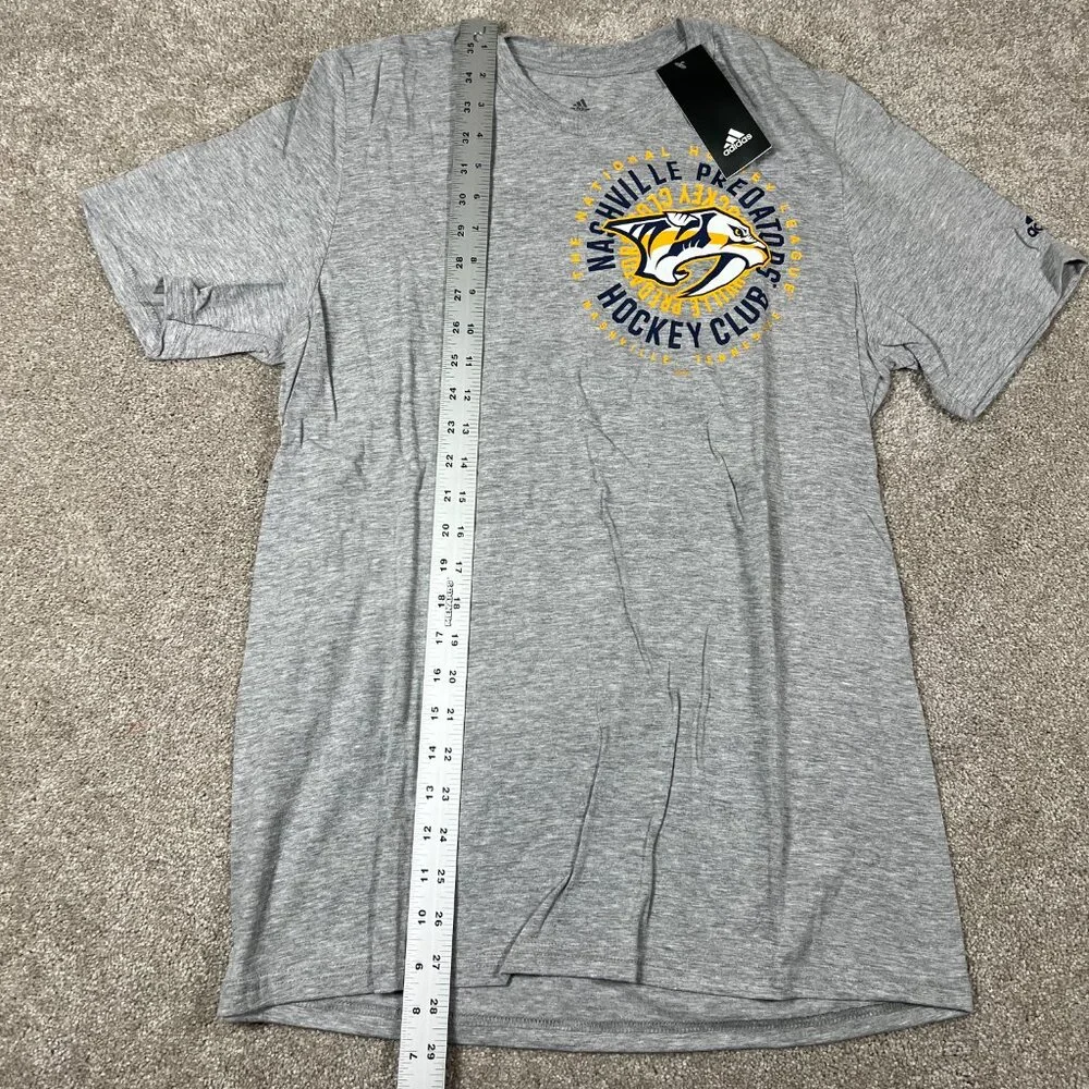 Adidas‎ Mens M Heather Gray Nashville Predators NHL Hockey SS Amplifier Tee NWT
